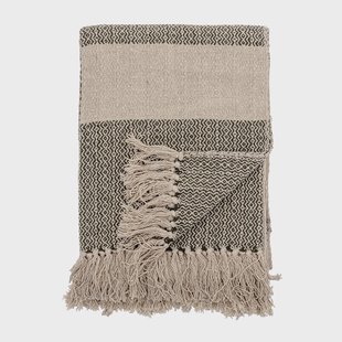 Bloomingville Bloomingville plaid gestreept 130x160 cm Groen