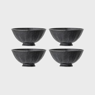 Bloomingville Yoko kom 13,5 cm 4-pack Zwart