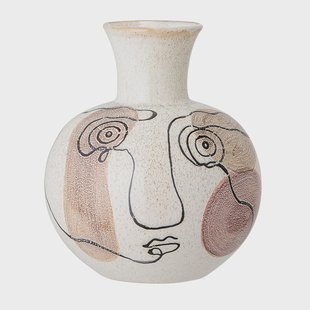 Bloomingville Bloomingville vaas handgeschilderd 22,5 cm Wit