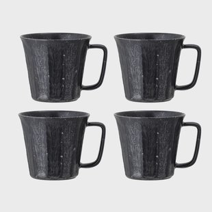 Bloomingville Yoko beker 32 cl 4-pack Zwart