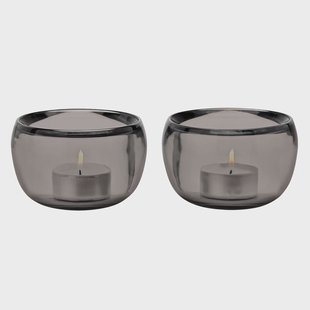Stelton Ora theelichthouder 2-pack Smoke