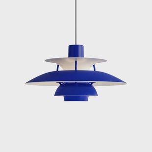 Louis Poulsen PH 5 MINI hanglamp monochroom Blauw Louis Poulsen PH 5 MINI hanglamp monochroom Blauw
