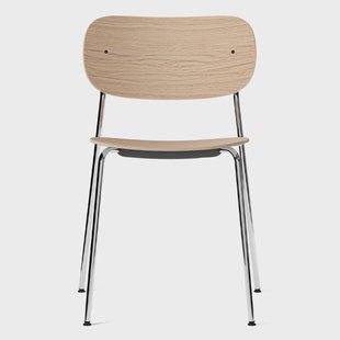 Audo Copenhagen Co eetstoel verchroomde poten Eikenhout