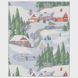 Ekelund Linneväveri Vinterliv deken 140x170 cm Multi