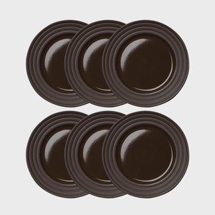 NJRD Lines klein bord Ø 21 cm 6-pack bruin