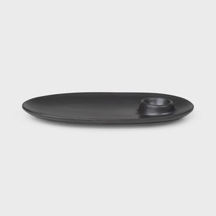 Ferm Living Flow ontbijtbord 14x23,5 cm Black