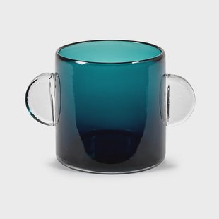 Serax Wind & Fire vaas met oor 13 cm Dark blue