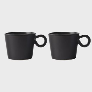 PotteryJo Daria kop met oor 2-pack Ink black