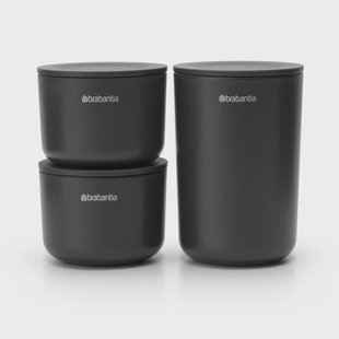 Brabantia ReNew opbergpotten 3-pack Donkergrijs