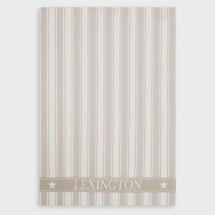 Lexington Icons Waffle Striped keukenhanddoek 50x70 cm Beige-white