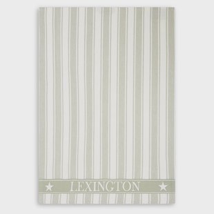 Lexington Icons Waffle Striped keukenhanddoek 50x70 cm Sage green-white