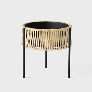 Audo Copenhagen Umanoff planter bloembak rotan-staal h27 cm Ø27 cm Audo Copenhagen Umanoff planter bloembak rotan-staal h27 cm Ø27 cm