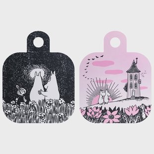 Muurla Chop & Serve Friendship dienblad 25x32 cm Zwart-roze