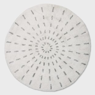 HKliving Swirl badkamermat Ø120 cm Zwart-wit