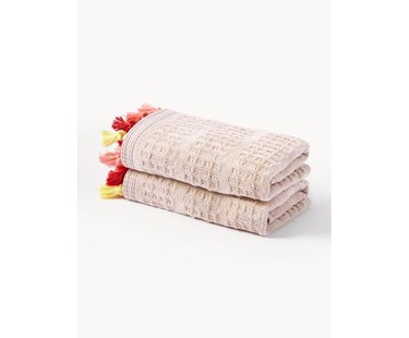 Fluwelen handdoek Tallulah met decoratieve franjes, in verschillende formaten
