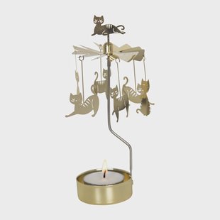 Pluto Design Kattenfamilie waxinelichtjeshouder Goud