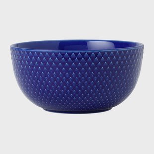 Lyngby Porcelæn Rhombe kom Ø13 cm Donkerblauw