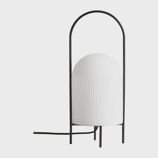 Woud Ghost tafellamp Zwart-wit opaalglas