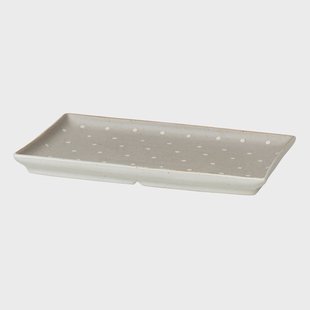 Broste Copenhagen Eli bord 17,6x20 cm Matte soft light grey dots