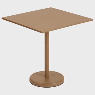 Muuto Linear stalen tafel 70x70 cm Burnt orange