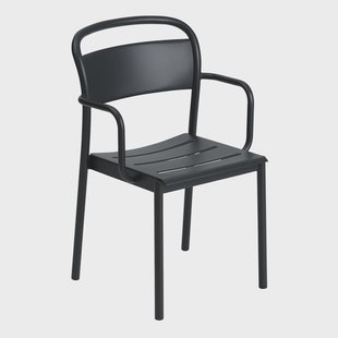 Muuto Linear steel armchair stoel met armleuningen Black
