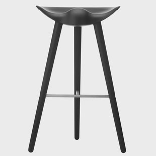 Audo Copenhagen ML42 barkruk 77 cm Zwartgebeitst beukenhout-staal