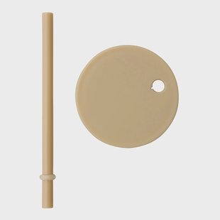 Design Letters Design Letters rietje met deksel Beige