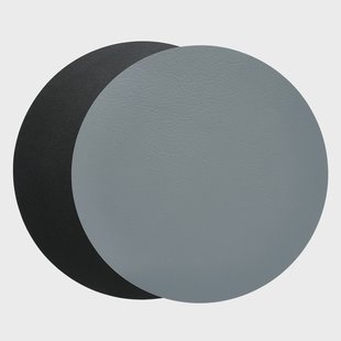 Aida Quadro placemat Ø38 cm 1 St. Zwart-grijs-keerbaar