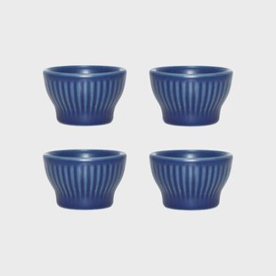 Aida Groovy eierdop 4-pack Blue stoneware