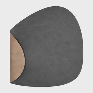 LIND DNA Cloud placemat keerbaar curve L 1 St. Black-brown