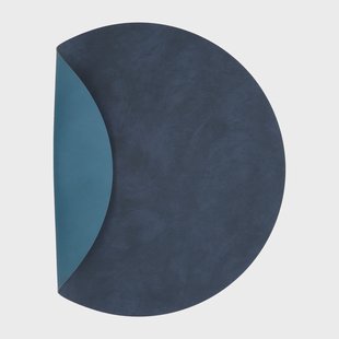 LIND DNA Nupo placemat circle keerbaar XL 1 St. Midnight blue-petrol