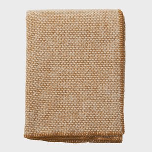 Klippan Yllefabrik Domino wollen plaid Crème caramel