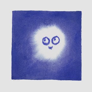 Fine Little Day Tufs poster 50x50 cm Blauw-wit