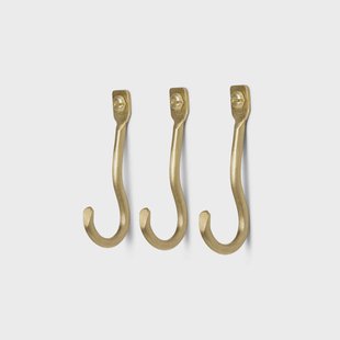 Ferm Living Curvature haak 3-pack Messing