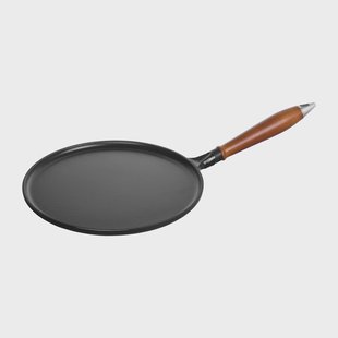 STAUB Vintage pannenkoekenpan met houten handvat Ø28 cm Zwart