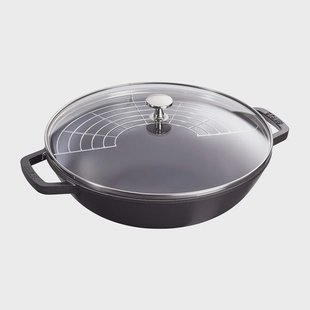 STAUB Wok met glazen deksel Ø30 cm 4,4 L Zwart