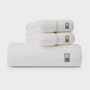 Lexington Lexington Hotelhanddoek 70x130 cm Wit-beige