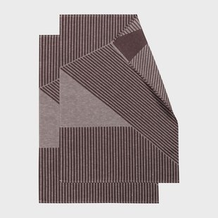 NJRD Stripes keukenhanddoek 47x70 cm 2-pack Bruin-wit