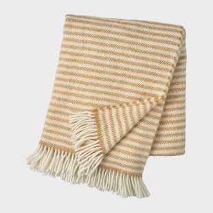 Scandi Living Tidal wollen plaid 130x180 cm Mosterd