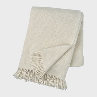 Scandi Living Sandstone wollen plaid 130x180 cm Off-white