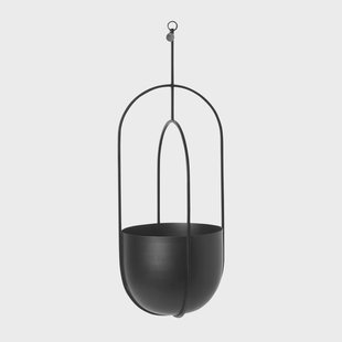 Ferm Living Hanging deco pot hangende pot Ø18.5 cm Zwart