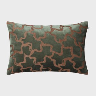 Chhatwal & Jonsson Chand kussenhoes 40x60 cm Forest green-cognac