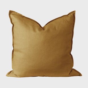 Scandi Living Calm kussenhoes linnen 50x50 cm Mustard