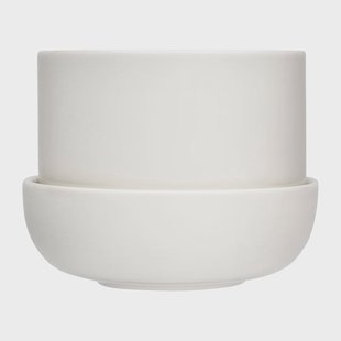 Iittala Nappula pot met schotel Ø17 cm h13 cm Wit