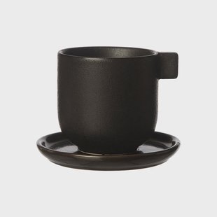 ERNST Ernst koffiekop met schotel 8,5 cm Zwart