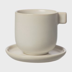 ERNST Ernst koffiekop met schotel 8,5 cm Wit zand