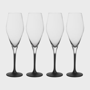 Villeroy & Boch Manufacture Rock champagneglas 26 cl 4-pack Transparant-zwart