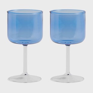 HAY Tint wijnglas 25 cl 2-pack Blauw-transparant