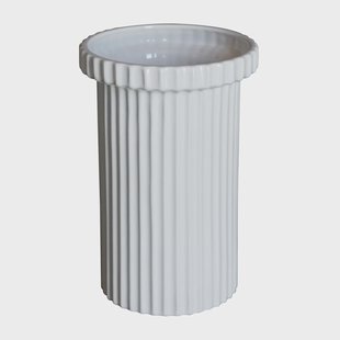 DBKD Stripe pot groot h22 cm Ø12 cm Shiny white