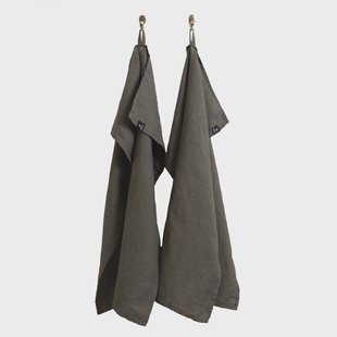 Himla Sunshine keukenhanddoek 2-pack Charcoal (donkergrijs)